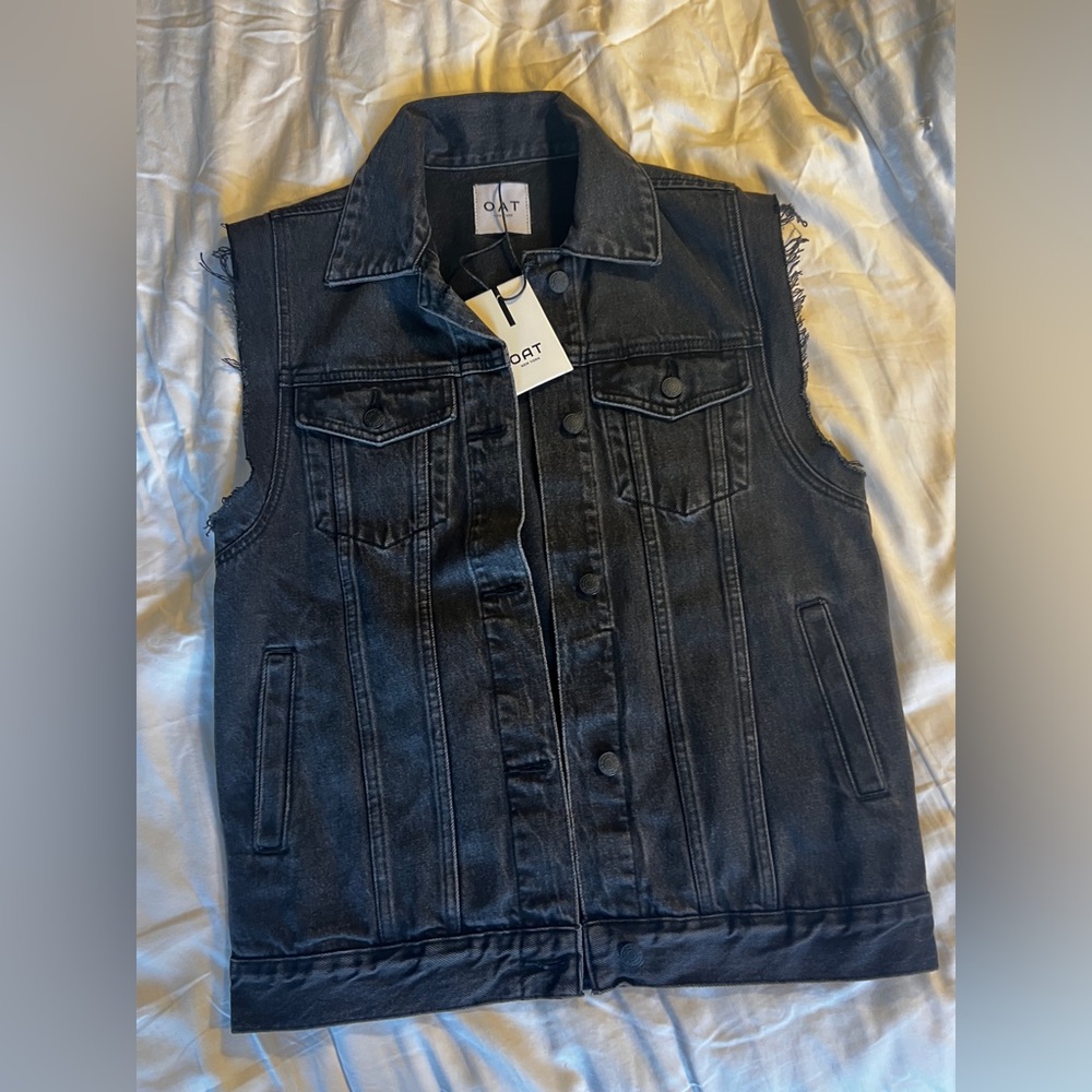 Oversized Woman’s Black Denim Vest